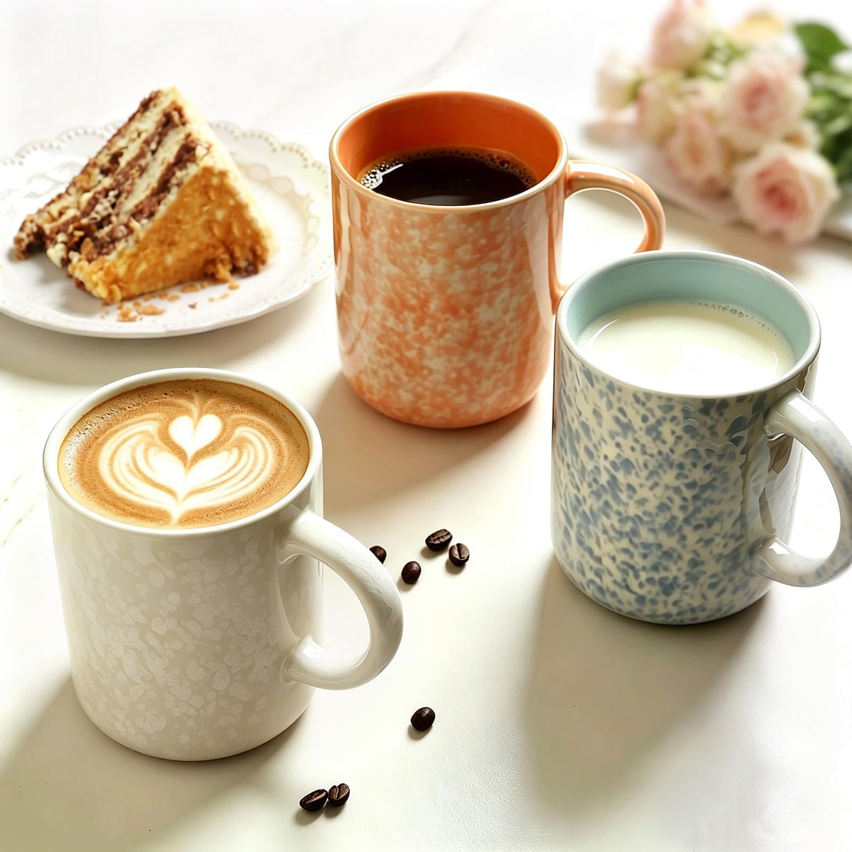 MartBig 17oz Ceramic Coffee Mugs – Set of 4