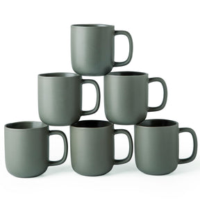 MartBig 14oz Ceramic Coffee Mugs – Set of 6, Reactive Glaze