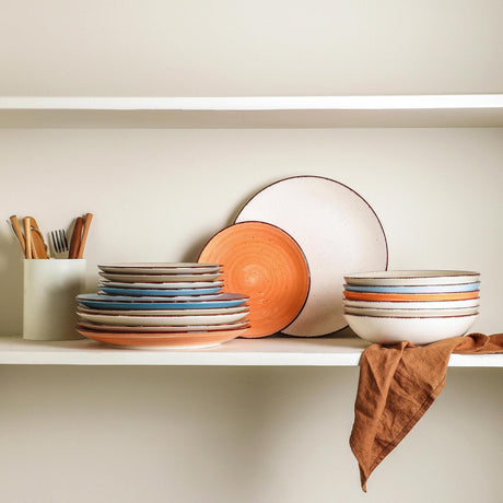 MartBig Ceramic Dinner Plates – Set of 6, 10.5 Inch, Blue