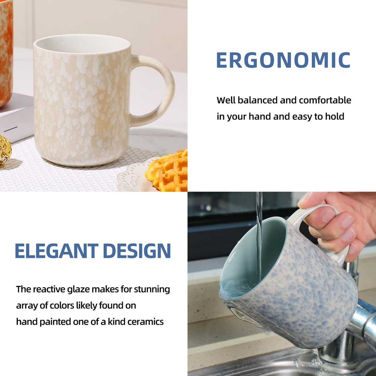 MartBig 17oz Ceramic Coffee Mugs – Set of 4