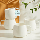 MartBig 16oz Stackable Ceramic Coffee Mugs – Set of 4, White
