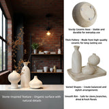MartBig Ceramic Vase Set of 3 – White & Beige, Stone-Look Texture