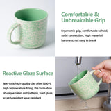 MartBig 12oz Ceramic Coffee Mugs – Set of 4, Green