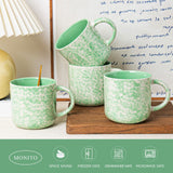 MartBig 12oz Ceramic Coffee Mugs – Set of 4, Green