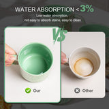 MartBig 12oz Ceramic Coffee Mugs – Set of 4, Green