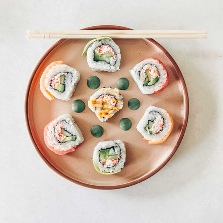 MartBig Ceramic Flat Plates – Set of 6, 8 Inch, Neutral Colors