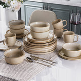 MartBig Stoneware Dinnerware Set – Reactive Glaze, Service for 8