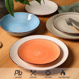 MartBig Ceramic Dinner Plates – Set of 6, 10.5 Inch, Blue