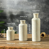 MartBig Ceramic Vases Set of 3 – Whitewashed Neutral, Farmhouse Decor