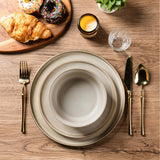 MartBig Stoneware Dinnerware Set – Reactive Glaze, Service for 8